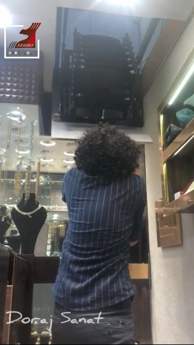 پله بالکن مغازه retracting stair store